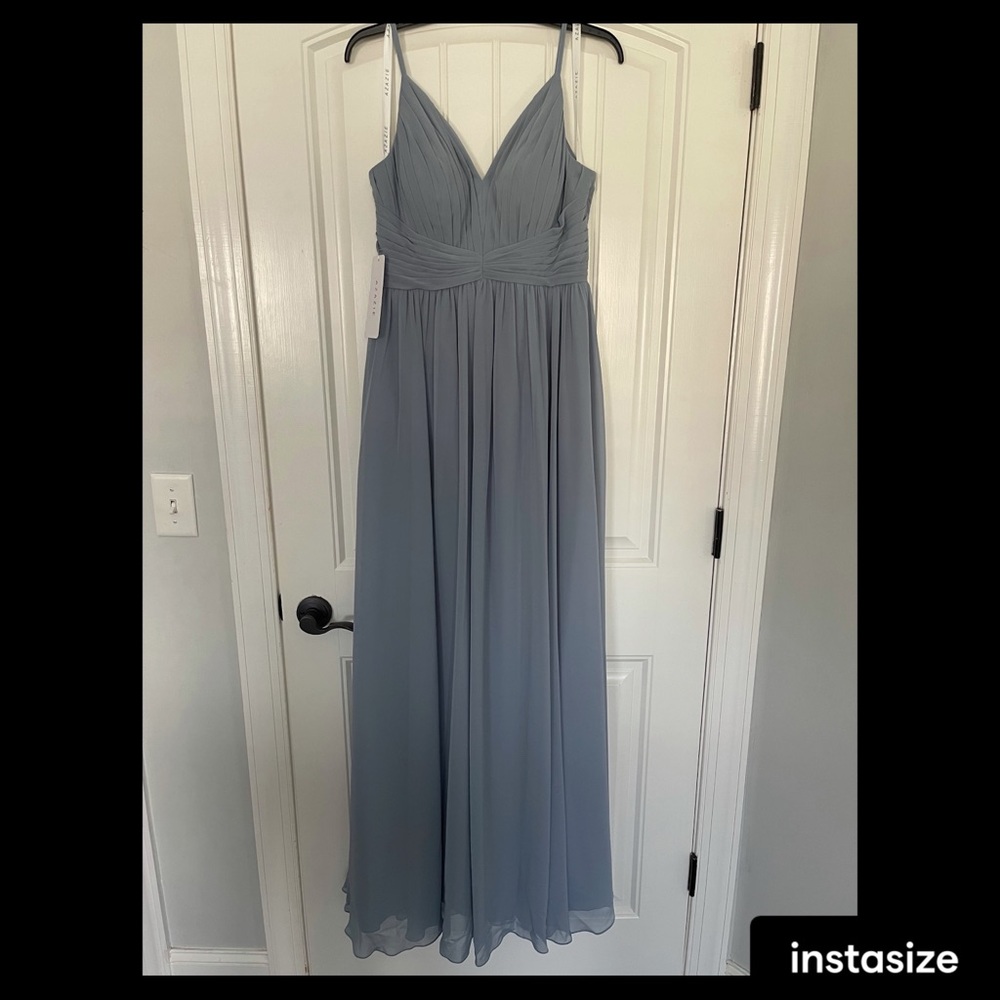 Azazie “Serena” Dress in Dusty Blue. NWT